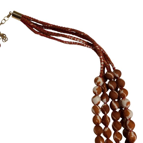 New J.Jill Gorgeous Pure Jill Orange Tie-Dye-Print Multistrand Bead Necklace $64 - Picture 3 of 8